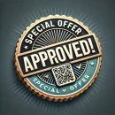 DALL·E 2025-01-29 09.52.24 - A digital badge design featuring the text 'Special Offer Approved!' in bold, modern typography, combined with a QR code for easy access. The badge has